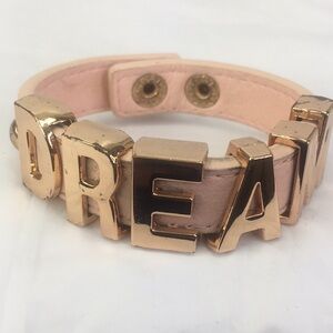 BCBG Generation rose gold DREAM pink leather bracelet